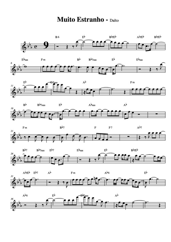 Partitura da música Muito Estranho v.3