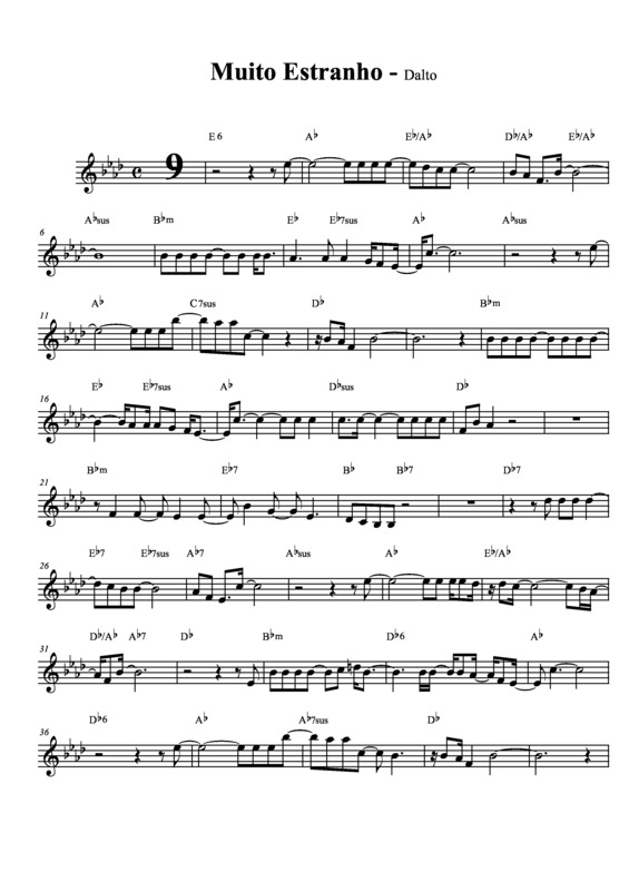 Partitura da música Muito Estranho v.4