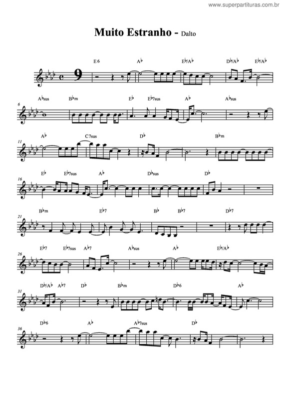 Partitura da música Muito Estranho v.5