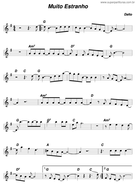 Partitura da música Muito Estranho v.6