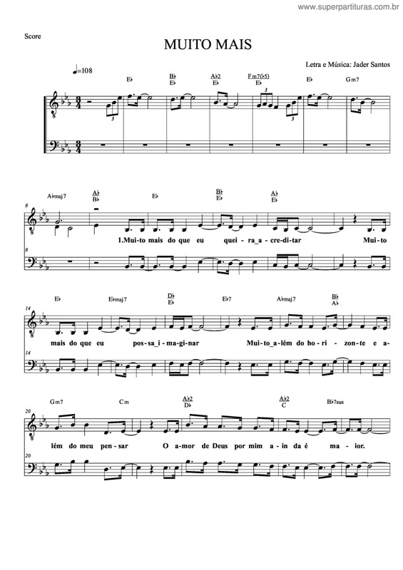 Partitura da música Muito Mais