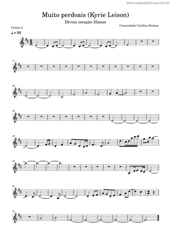 Partitura da música Muito Perdoais