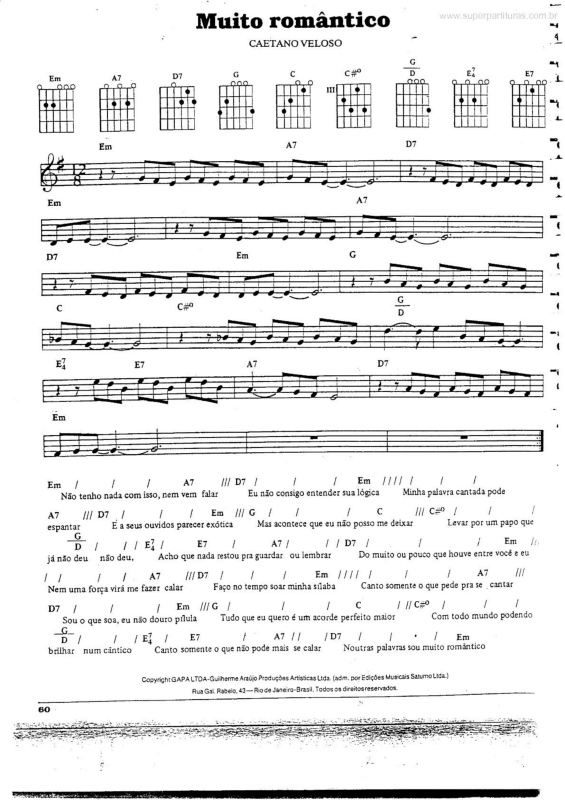 Partitura da música Muito Romântico v.2