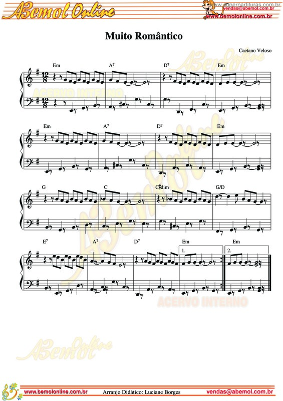 Partitura da música Muito Romântico v.3