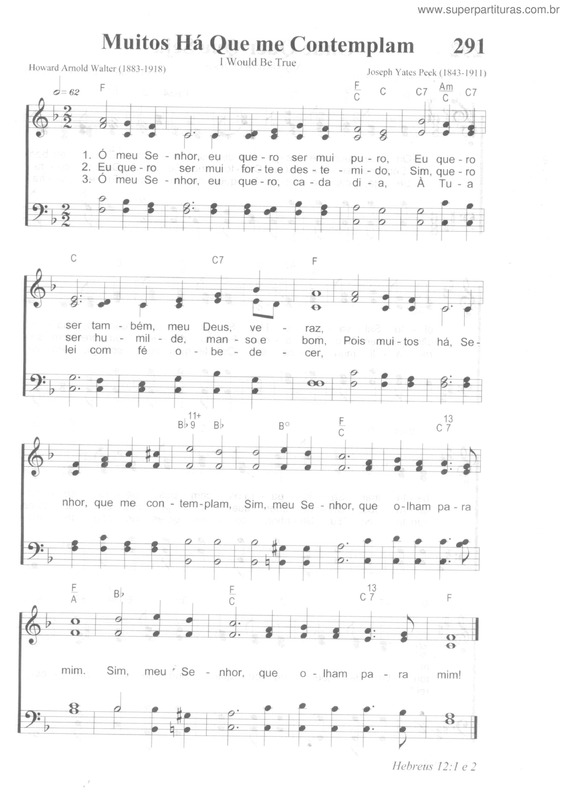 Partitura da música Muitos Há Que Me Contemplam