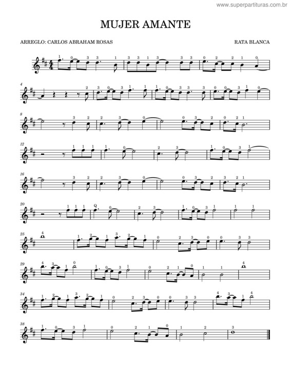 Partitura da música Mujer Amante