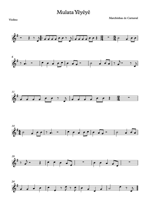 Partitura da música Mulata Yêyêyê v.10