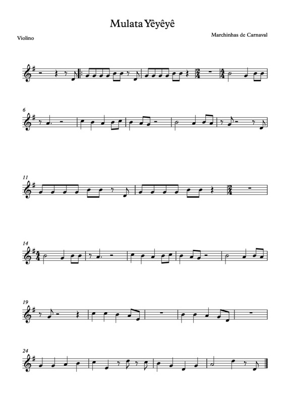 Partitura da música Mulata Yêyêyê v.10