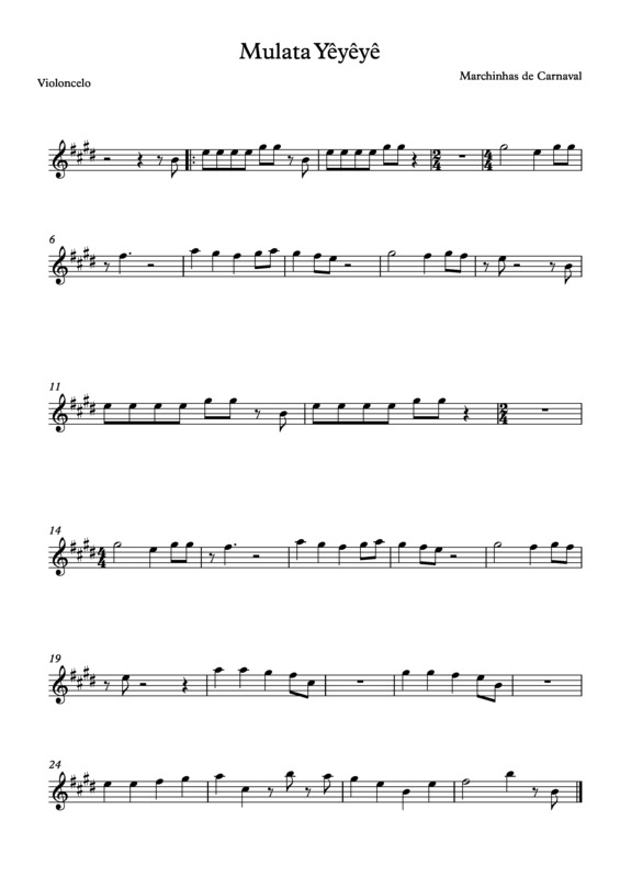 Partitura da música Mulata Yêyêyê v.11
