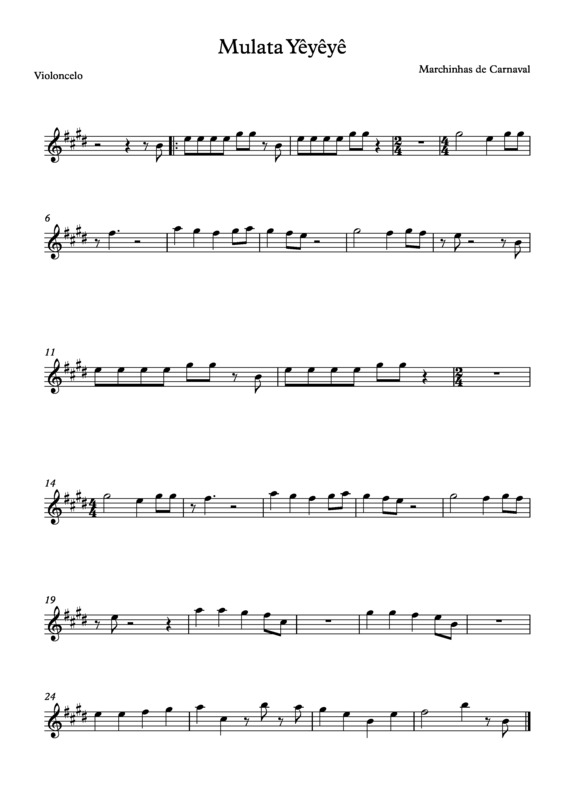 Partitura da música Mulata Yêyêyê v.11