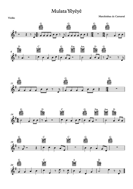 Partitura da música Mulata Yêyêyê v.9