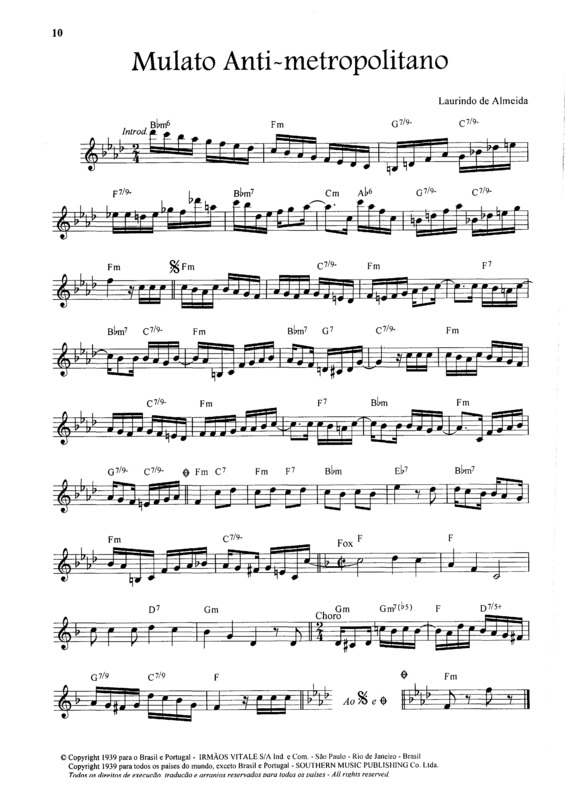 Partitura da música Mulato Anti-Metropolitano v.2