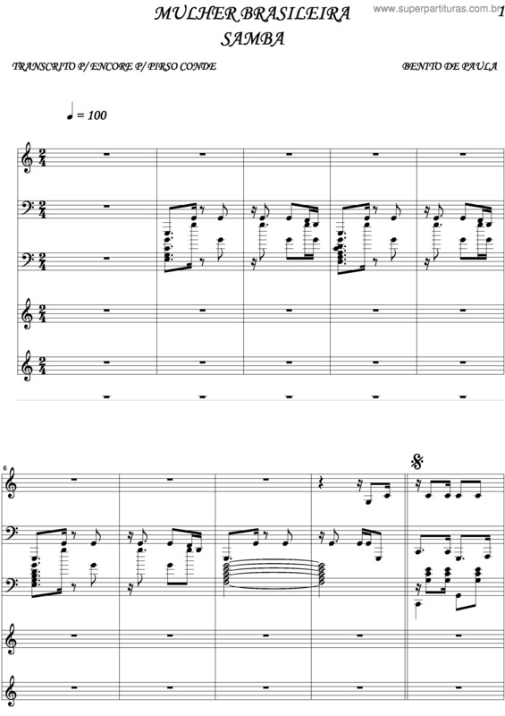 Partitura da música Mulher Brasileira v.4