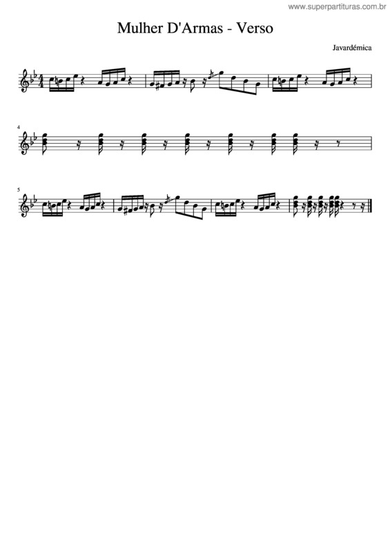 Partitura da música Mulher D Armas Verso