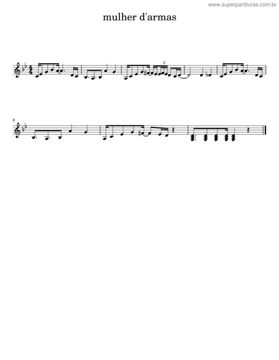 Partitura da música Mulher D`Armas