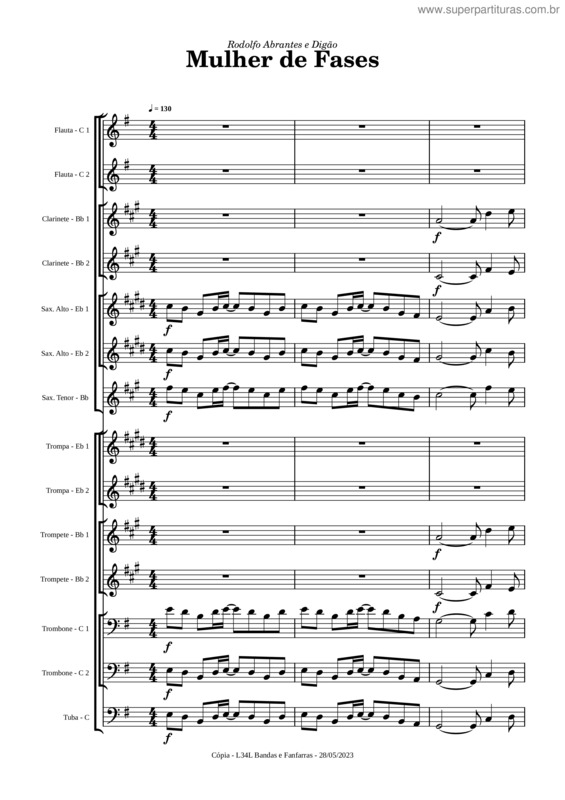 Partitura da música Mulher De Fases – Raimundos – Cópia.: Rodrigo Leal Mulher De Fases – Raimundos