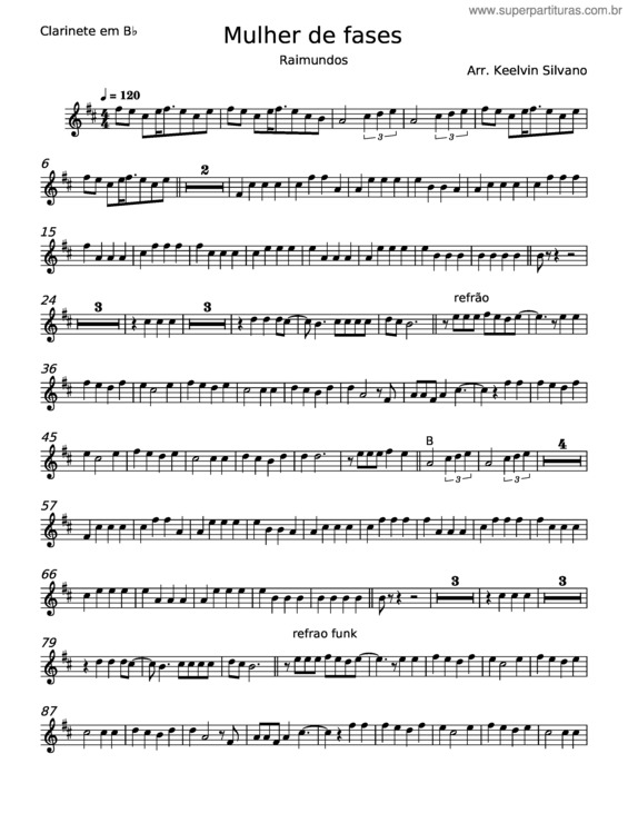 Partitura da música Mulher De Fases – Raimundos v.2