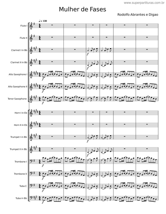 Partitura da música Mulher De Fases – Rodolfo Abrantes