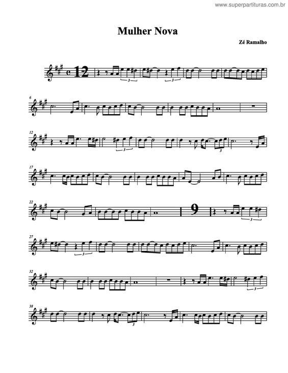 Partitura da música Mulher Nova v.2