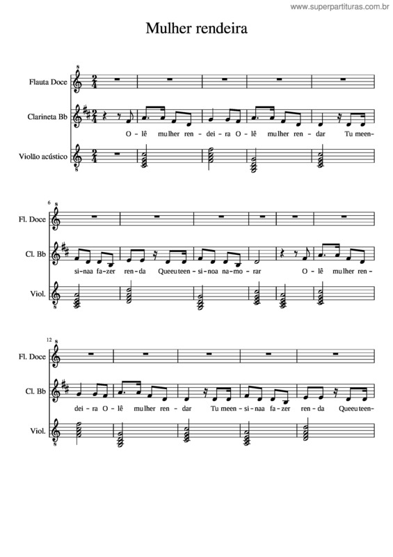Partitura da música Mulher Rendeira v.11