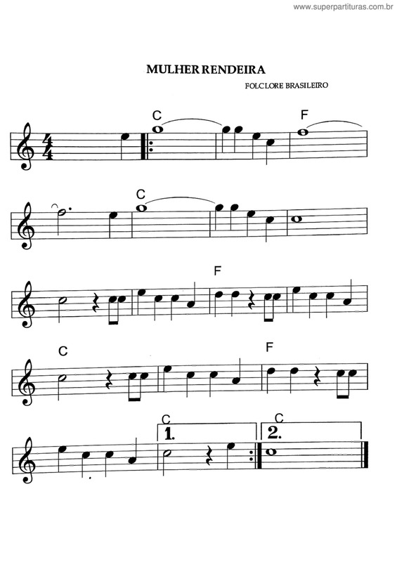 Partitura da música Mulher Rendeira v.5