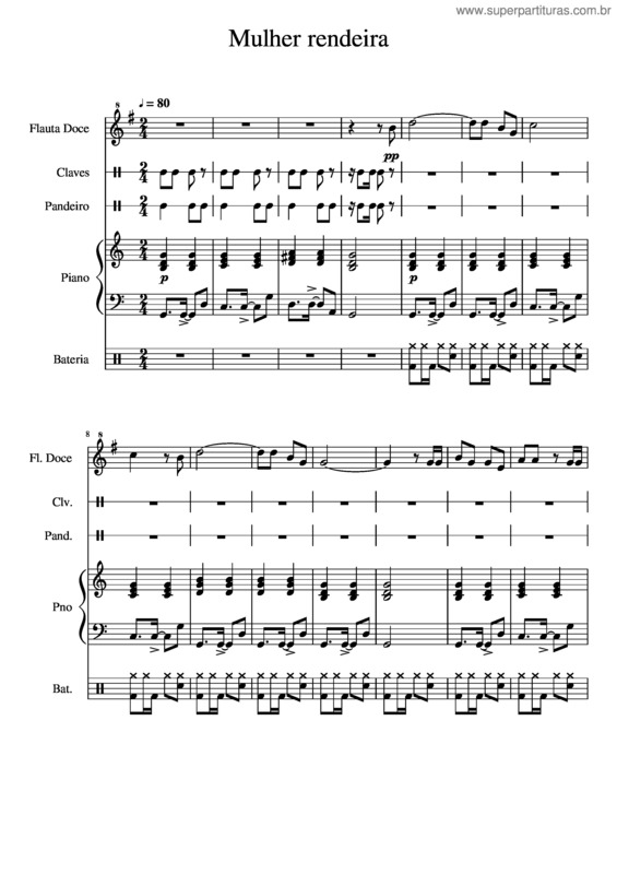 Partitura da música Mulher Rendeira v.8