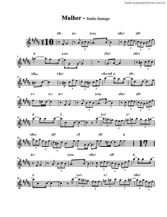 Partitura da música Mulher v.2