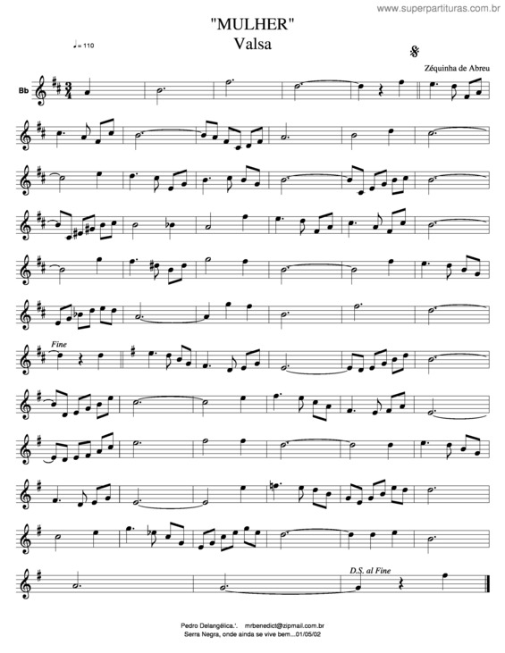 Partitura da música Mulher v.3