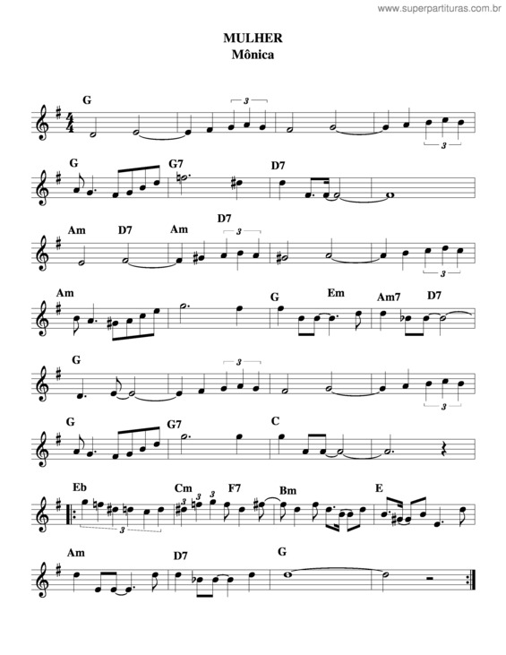 Partitura da música Mulher v.5