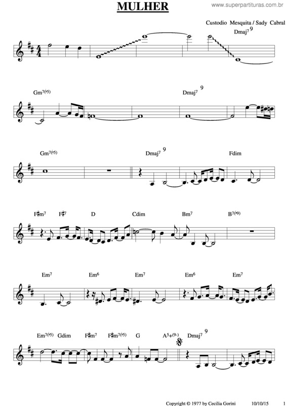 Partitura da música Mulher v.6