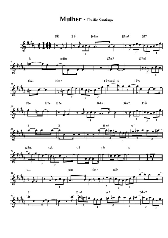 Partitura da música Mulher v.8