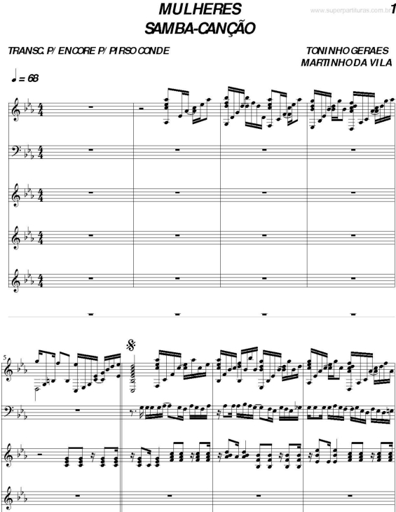 Partitura da música Mulheres