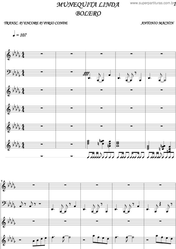 Partitura da música Munequita Linda