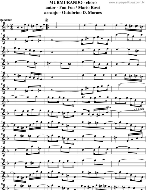 Partitura da música Murmurando v.3