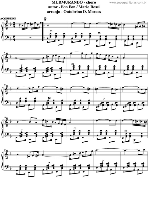 Partitura da música Murmurando v.8