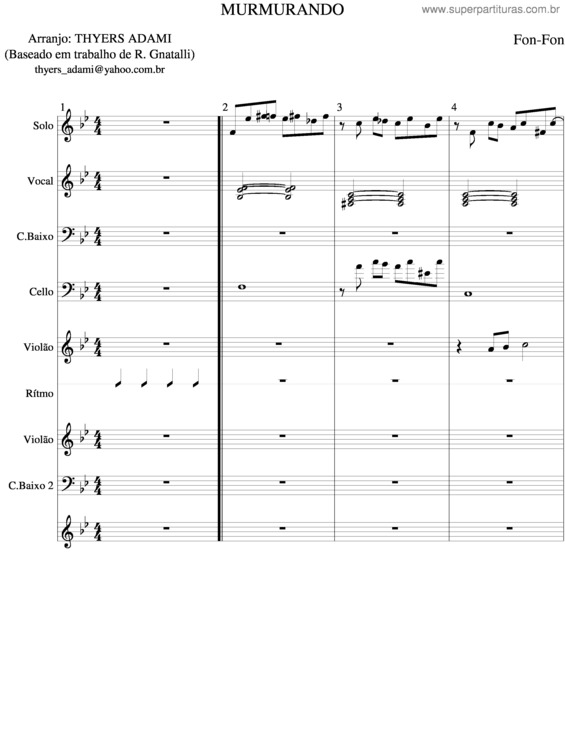 Partitura da música Murmurando v.9