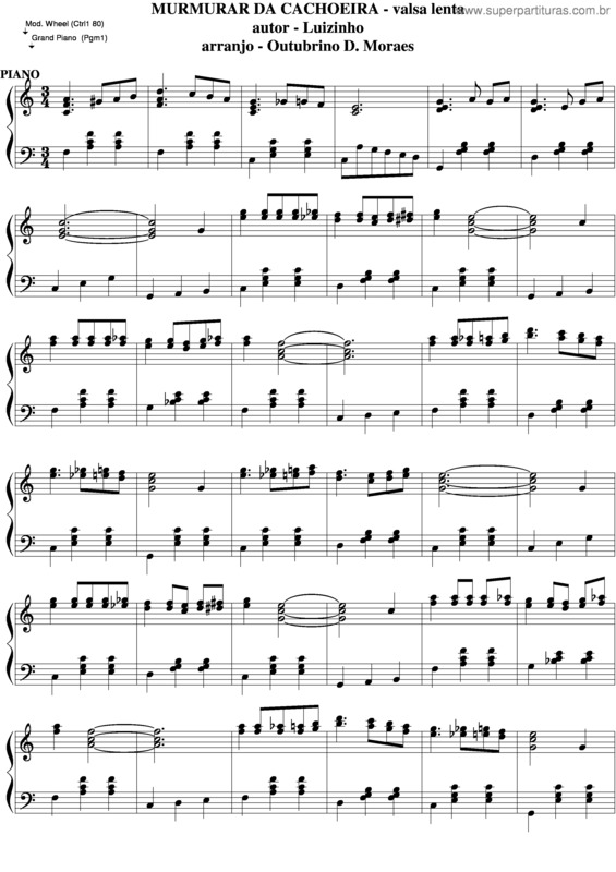 Partitura da música Murmurar Da Cachoeira v.5