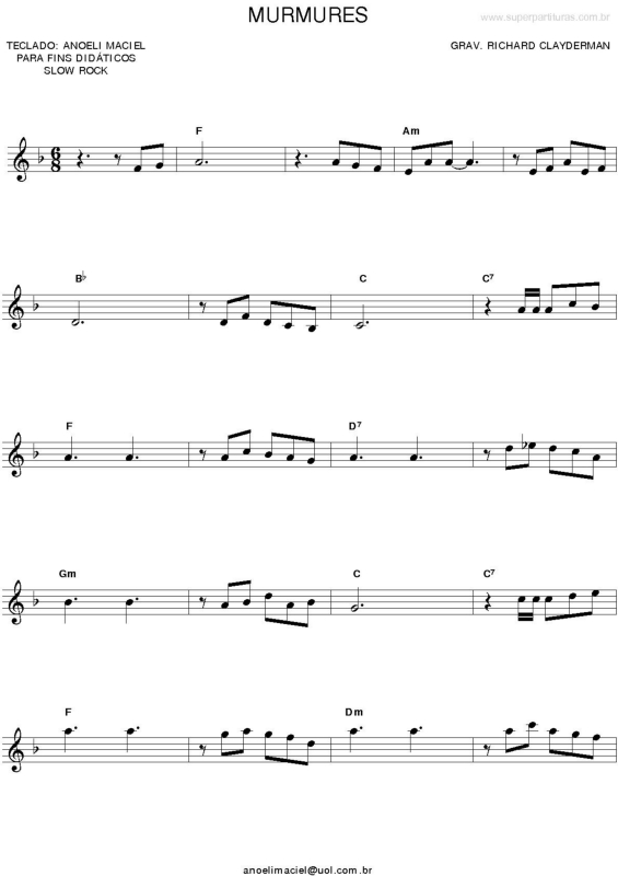 Partitura da música Murmures