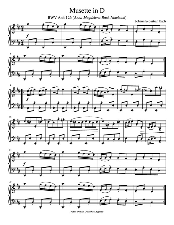 Partitura da música Musette In D