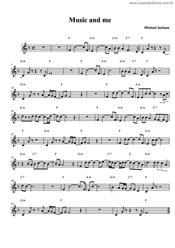 Partitura da música Music And Me v.5