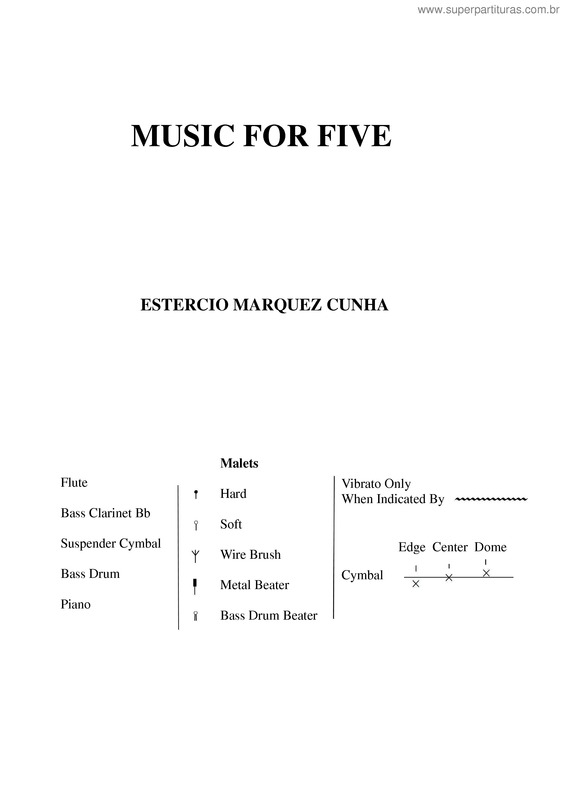 Partitura da música Music for five
