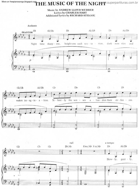 Partitura da música Music Of The Night v.3