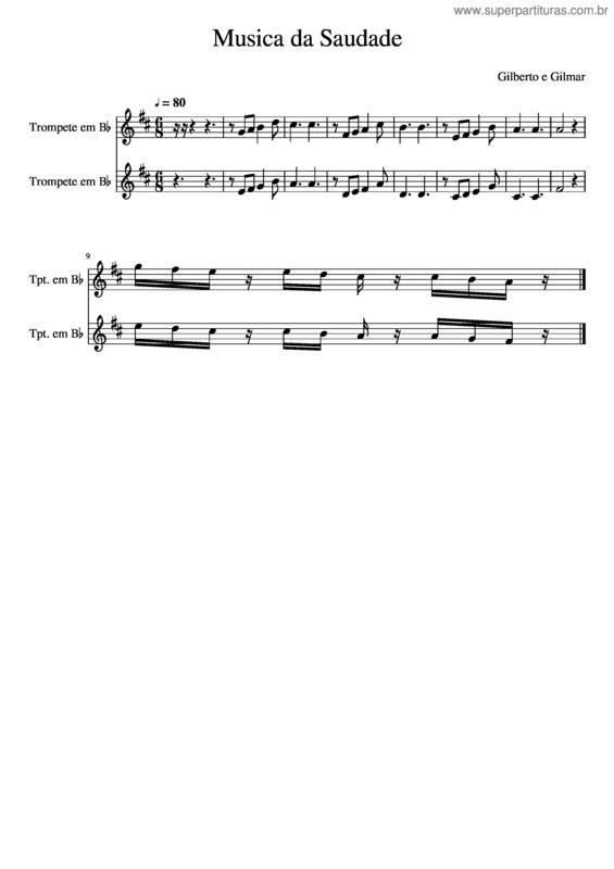 Partitura da música Musica Da Saudade X