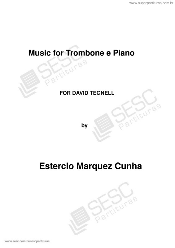 Partitura da música Musica for trombone e piano
