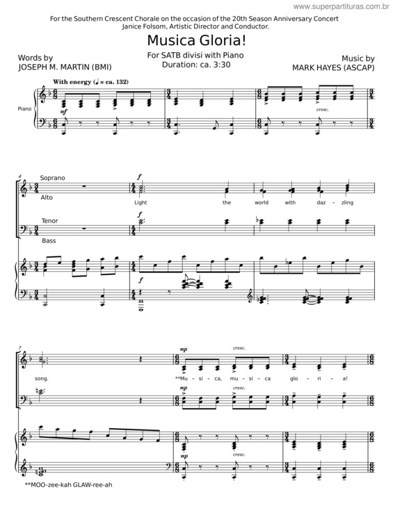 Partitura da música Musica Gloria – Joseph M. Martin
