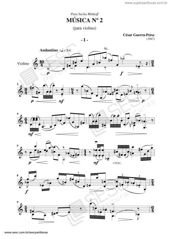 Partitura da música Música nº2