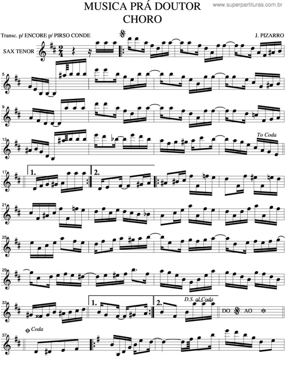 Partitura da música Musica Pra Doutor