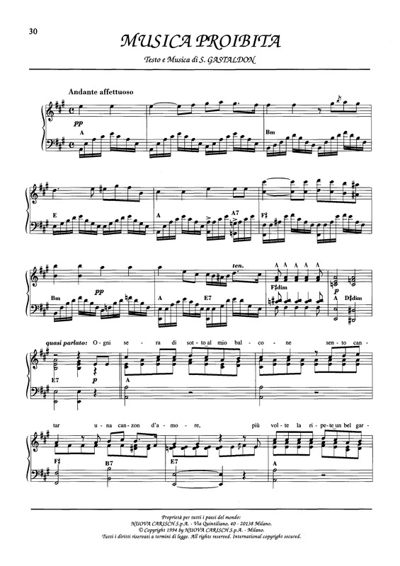 Partitura da música Musica Proibida