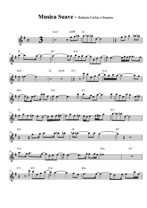 Partitura da música Música Suave v.2