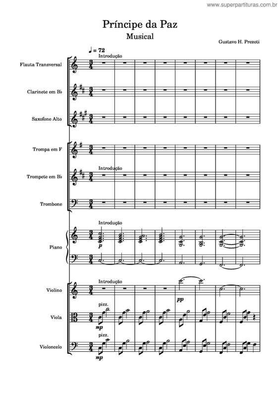 Partitura da música Musical Príncipe Da Paz